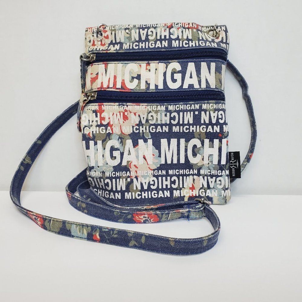Robin Ruth Blue-multicolor Michigan Crossbody - Picture 1 of 4